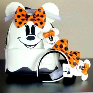 Minnie glow in the dark loungefly bag and ears “set”